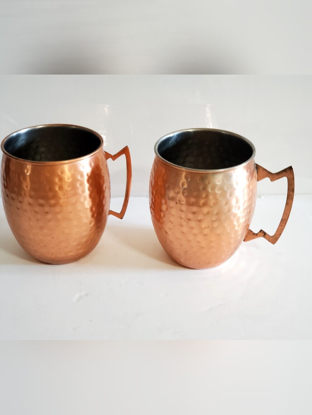 Hammered Copper Moscow Mule Mugs - Set of 2 Jumbo  10.8 Oz Ea 15" Circumference